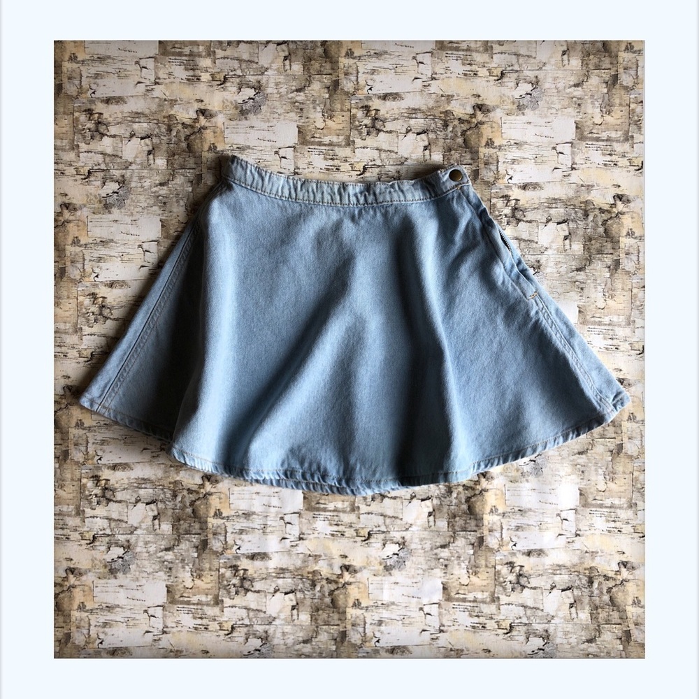 American apparel denim circle skater skirt